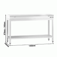 Table inox de découpe avec plan blanc - Profondeur 700 mm | Ggm - 1400_1
