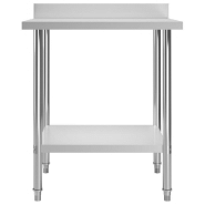 Vidaxl table de travail de cuisine avec dosseret 80x60x93 cm inox 51187_1