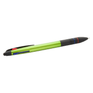 Stylo bille 3 couleurs stylet - plastique - encres noire, bleue et rouge - couleur vert citron_1