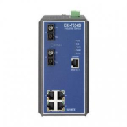 Switch industriel Rail DIN - 4 ports Ethernet + 2 ports fibre optique SM managés - Température -40°C à +75°C - Référence: EKI-7554SI-AE_1