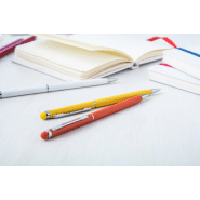 Stylo à bille avec stylet - aluminium - embout tactile assorti - encre bleue_1