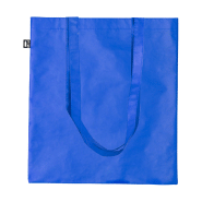 Tote bag publicitaire - laminé en RPET 100 g/m² - anses longues - couleur bleu - 44 g_1