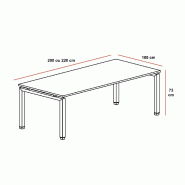 Bureau individuel ECO XXL - Mobel Linea - Argent Ral 9006, 200, Acacia foncé_1