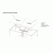 Grande table de réunion X9 - Officity - Anthracite, Orme gris_1