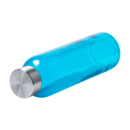 Bouteille de sport en verre transparent - bouchon acier inoxydable - 500 ml - couleur bleue_1