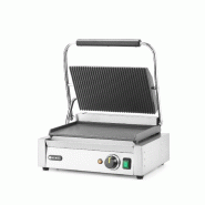 Grill de contact Panini 1/2 rainuré 1/2 lisse 340x230mm HENDI_1