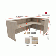 Banque d'accueil d'angle Delta Plus - Mobel Linea - 184, Droite, Chêne veiné_1