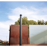 Borne sol en acier - H307-2 - Cataphorèse, époxy et thermolaquage polyester gris RAL 7016_1