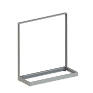 Cadre de gondole simple en acier H130cm - gris - L120xP45xH142cm_1