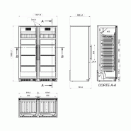 Cave à vin professionnelle multizones vitrée - 144 bouteilles | GGM - WKFA800_1