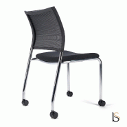 Chaise visiteurs Surf avec dossier en résille - Non, Roulettes_1