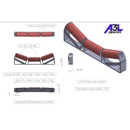 Support de rouleaux pour convoyeur à bande - 3 rouleaux inclinés - Plusieurs dimensions et finitions disponibles_1