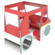 Cabane de jeu - Le Petit Véhicule LD1VC2100 - Inox et HPL - Pour 14 enfants - Hauteur de chute 100 cm_1