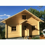 Chalet en bois plain-pied versailles 61m / madrier contrecollé 60 mm / toit double pente_1