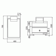 Chauffe-frites - 1,2 kW - 1x GN 1/1 - incl. Soubassement avec 1 porte - Mario 700 | GGM -FWK400-EN-UBK400-E_1