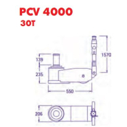 Cric hydropneumatique classique, 1 piston 30t - pasquin - pcv 4000_1