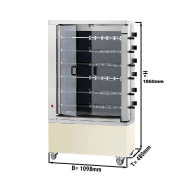 Rôtissoire électrique-vitrocéramique premium avec 6 broches pour 36 poulets - triphasé 400 volts_1