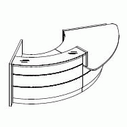 Banque d'accueil lumineuse Valde courbe avec PMR coloris blanc - MDD - Blanc, Blanc brillant, Droite_1