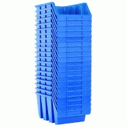 Vidaxl bacs de rangement empilables 20 pcs bleu plastique 146285_1
