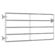 Vidaxl portillon à 5 barres acier (95-170)x90 cm argenté 145985_1