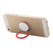 Support pour téléphone portable - plastique rond - base autocollante - couleur rouge - poids 3,25 g_1