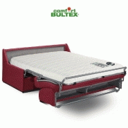 Canapé convertible express Compacto matelas 120cm Comfort Bultex® Néo rouge - 3 places avec accoudoirs fins et système d'ouverture rapide_1