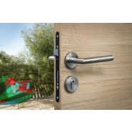 Serrure encastrable Monomax NF - têtière noire, coffre acier embouti, demi-tour réversible - pour porte d'entrée_1