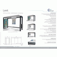 Abri bus Levit - structure en aluminium - bardage en verre sécurit - avec banquette - dimensions 350 x 154 cm_1