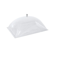 Cloche de protection transparente avec plateau - 44x34x19 cm - Poignée métal - PMMA 3 mm - Agréée contact alimentaire_1