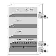 Armoire de sécurité anti-feu Q-CLASSIC-90 modèle Q90.195.120.FU.WDAS - Réf 37584-041-34637 - Type 90 - Conformité NF EN 14470-1_1
