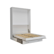 Armoire lit escamotable LOFT SOFA gris béton - Canapé avec tiroirs - Couchage 140x200 cm_1