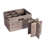 Casier Héritage 12 cases - L39xP34xH45cm - pour meuble réf. 48082 - Gris - Pin massif_1