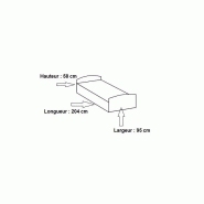 Lit Volverine chêne San Remo 90 x 200 cm - Lignes modernes et dimensions 204 x 58 x 95 cm_1