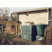 Récupérateur d'eau aérien GARANTIA cylindrique vert - 210L - Cuve rigide en polypropylène avec accessoires inclus_1