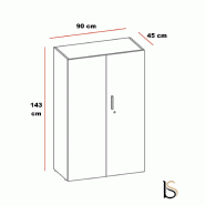 Armoire moyenne à portes battantes Luxury - Ofitres - Bleu_1