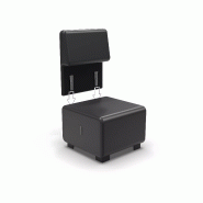 Canapé 1 place simili cuir noir_1