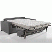 Canapé express premium 160 cm - Sommier lattes Renatonisi - Matelas Bultex - Cuir vachette gris graphite_1
