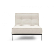 Innovation Living - Fauteuil design Splitback convertible lit 90x115 cm - Bouclé Off White - Pieds acier noir mat_1