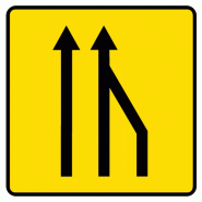 Panneau KD10 - Annonce de la réduction des voies à droite sur pied Lyonnais_1