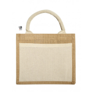 Sac shopping jute naturel avec anses et poche avant en coton - DARWIN001/010 - Darwin_1
