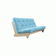 Banquette convertible futon Fresh en pin - Coloris bleu clair - Couchage 140x200 cm - Karup_1
