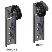 Support avec poulie nylon résistante pour porte sectionnelle