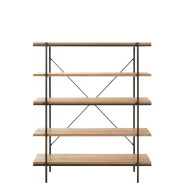 Étagère BOZA - 5 niveaux en bois naturel et métal - Style industriel et contemporain_1