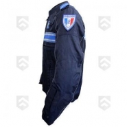 Veste moto police municipale avec marquage et bandes bleues