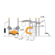 Structure multi-jeux 5 à 12 ans - Agito Nell gris - 8002155 - Hags - Fondation à enterrer - Hauteur de chute 2800 mm_1