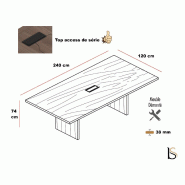 Table de réunion rectangulaire Sile - Bralco - Noyer_1