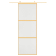 Vidaxl porte coulissante doré 76x205 cm verre esg dépoli et aluminium 155151_1