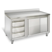 Armoire inox sur pieds 180x70cm - tiroirs à gauche_1