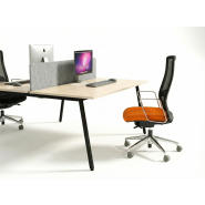 Bureau droit avec plateau mélamine et pied en Métal laqué époxy - LESS-A-M 2P_1