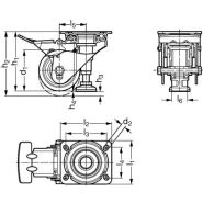 Roulette d'immobilisation pivotante, à platine avec pied fixe_1